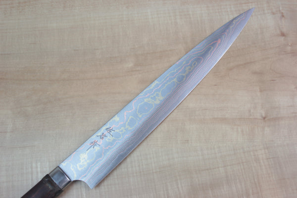 Master Saji Rainbow Damascus Sakura Series Sujihiki 270mm (10.6 inch) - JapaneseChefsKnife.Com