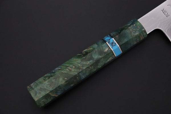 Custom Limited Edition, Sukenari VG-XEOS Nickel Damascus Wa Santoku 190mm (7.4 inch, SCL-638)
