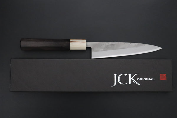 JCK Natures "Super Blue Moon Series" BMS-1E Wa Petty 135mm (5.3 inch, Octagonal Ebonywood Handle)