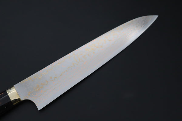 Takeshi Saji VG-10W Rainbow Damascus Series TS-8 Gyuto 240mm (9.4 Inch, Black and Copper Texture Dupont Corian Handle)