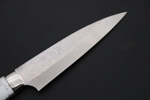 Takeshi Saji SRS-13 Hammer Forged, Custom Handmade Handle Series TS-11 Petty 135mm (5.3 inch, White Dupont Corian Handle)