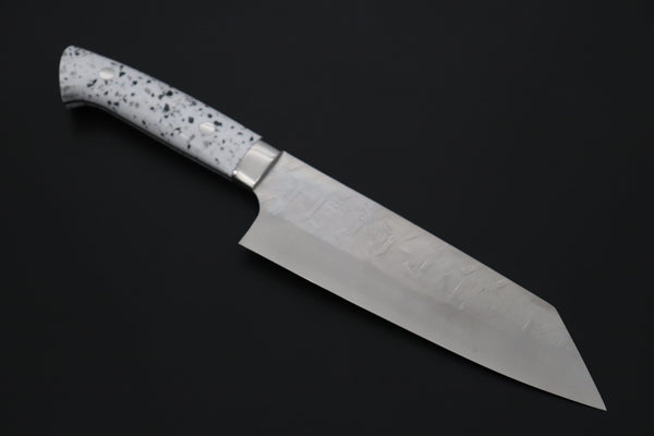 Takeshi Saji SRS-13 Hammer Forged, Custom Handmade Handle Series TS-12 Bunka 175mm (6.8 inch, White Corian Handle)