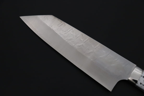 Takeshi Saji SRS-13 Hammer Forged, Custom Handmade Handle Series TS-12 Bunka 175mm (6.8 inch, White Corian Handle)