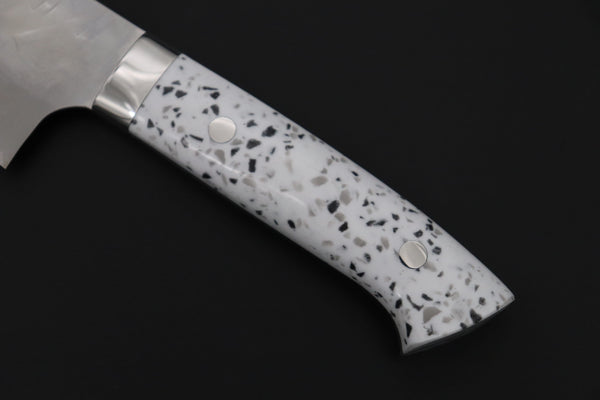 Takeshi Saji SRS-13 Hammer Forged, Custom Handmade Handle Series TS-12 Bunka 175mm (6.8 inch, White Corian Handle)