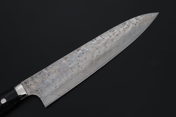 “Ocean Sunshine”: Takeshi Saji VG-10 Hammered Damascus Series TS-16 Gyuto 240mm (9.4 Inch, Black Dupont Corian Handle)