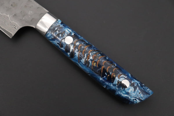 Takeshi Saji SUMMIT ― Limited Edition Custom Series SMT-1225 “Ocean Sunshine”: VG-10 Hammered Damascus Series Sujihiki 270mm (10.6 Inch)