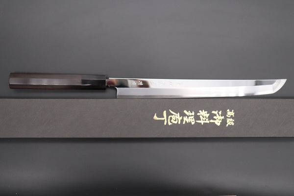 Fu-Rin-Ka-Zan Limited, Hon Kasumi Blue Steel No.1 Sakimaru Takohiki 270mm (Perfectly Mirror Polished Blade, 10.6 Inch, FSO-64E)