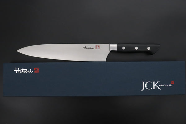 Hattori Forums FH "NOAH" Series FHN-7L Gyuto 240mm (9.4 Inch, Black Linen Micarta Handle)