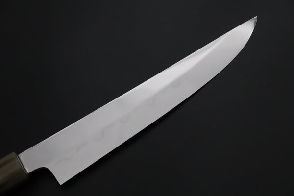 Mizuno Tanrenjo — Special Orders & Limited Editions Akitada Honyaki White Steel Series - Katana-Hocho 210mm (Single Bevel Edge, Versatile Single Bevel Edge Utility Slicer Knife, 8.2 Inch, MT-8)