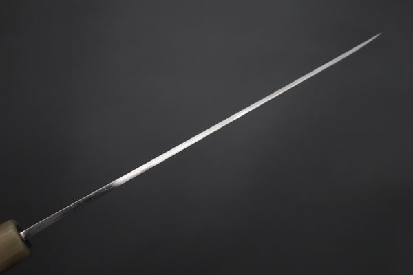 Mizuno Tanrenjo — Special Orders & Limited Editions Akitada Honyaki White Steel Series - Katana-Hocho 210mm (Single Bevel Edge, Versatile Single Bevel Edge Utility Slicer Knife, 8.2 Inch, MT-8)