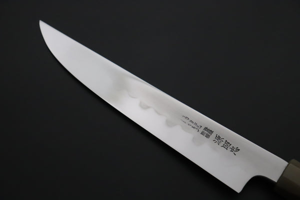 Mizuno Tanrenjo — Special Orders & Limited Editions Akitada Honyaki White Steel Series - Katana-Hocho 210mm (Single Bevel Edge, Versatile Single Bevel Edge Utility Slicer Knife, 8.2 Inch, MT-8)