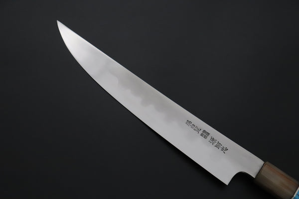 Mizuno Tanrenjo — Special Orders & Limited Editions Akitada Honyaki White Steel Series - Katana-Hocho 240mm (Single Bevel Edge, Versatile Single Bevel Edge Utility Slicer Knife, 9.4 Inch, MT-9)