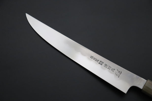 Mizuno Tanrenjo — Special Orders & Limited Editions Akitada Honyaki DX Blue Steel No.2 Series - Katana-Hocho 240mm (Single Bevel Edge, Versatile Single Bevel Edge Utility Slicer Knife, 9.4 Inch, MT-10)