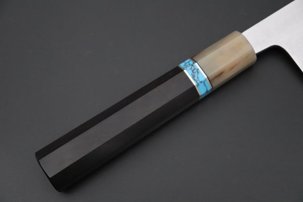Mizuno Tanrenjo — Special Orders & Limited Editions “尖った Togatta” " Ao Hagane DX Blue Steel No.1 Suminagashi Wa Gyuto ( MT-12)