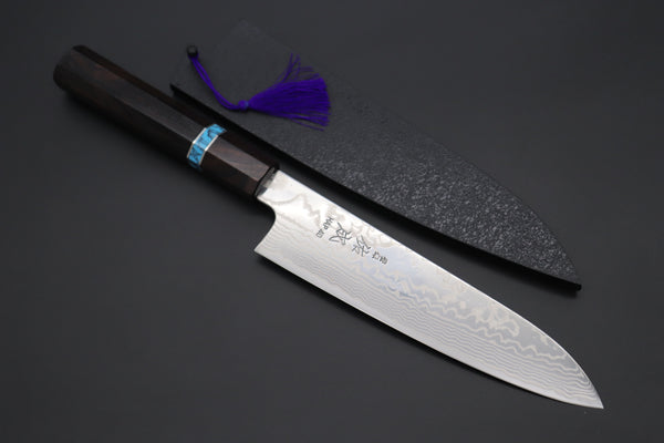 Custom Limited Edition, Sukenari HAP-40 Nickel Damascus Wa Santoku 190mm (7.4 inch, SCL-506)