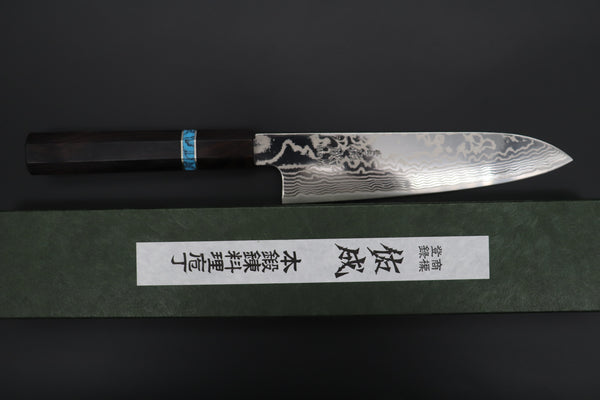 Custom Limited Edition, Sukenari HAP-40 Nickel Damascus Wa Santoku 190mm (7.4 inch, SCL-506)