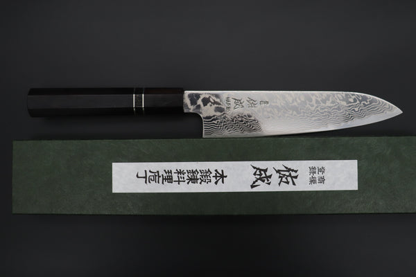 Custom Limited Edition, Sukenari HAP-40 Nickel Damascus Wa Santoku 190mm (7.4 inch, SCL-507)