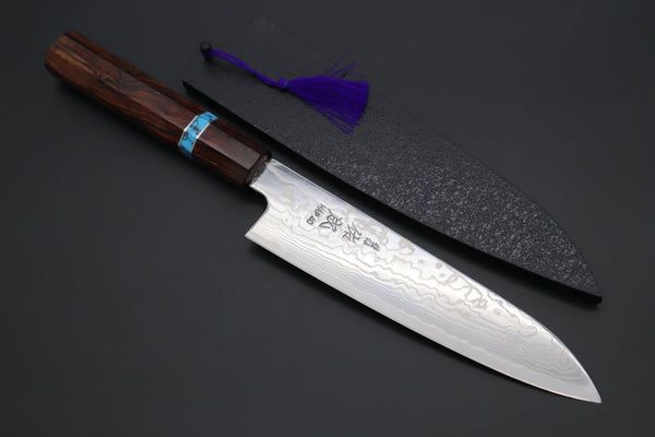 Custom Limited Edition, Sukenari HAP-40 Nickel Damascus Wa Santoku 190mm (7.4 inch, SCL-508)