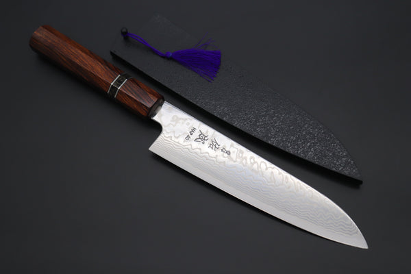 Custom Limited Edition, Sukenari HAP-40 Nickel Damascus Wa Santoku 190mm (7.4 inch, SCL-509)