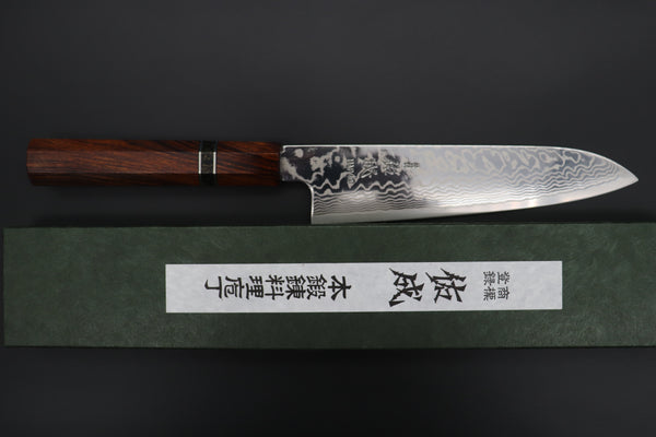 Custom Limited Edition, Sukenari HAP-40 Nickel Damascus Wa Santoku 190mm (7.4 inch, SCL-509)