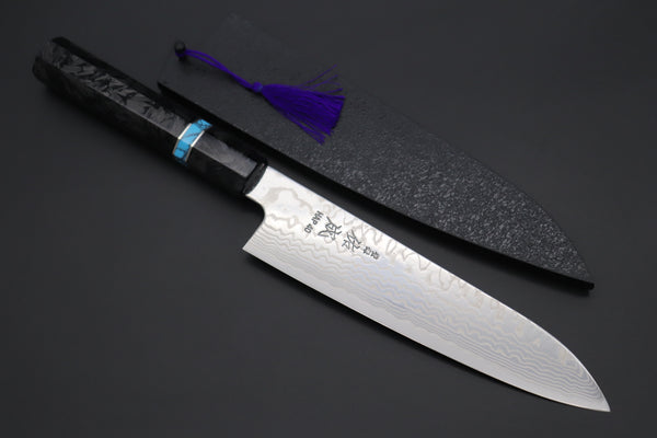 Custom Limited Edition, Sukenari HAP-40 Nickel Damascus Wa Santoku 190mm (7.4 inch, SCL-511)