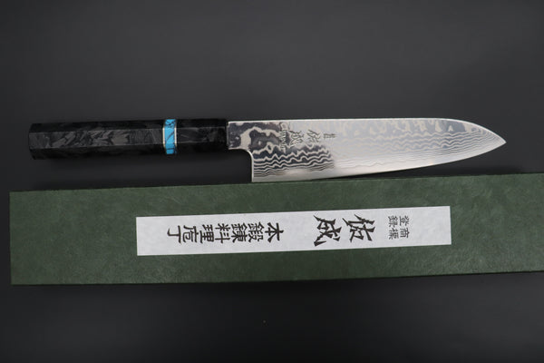 Custom Limited Edition, Sukenari HAP-40 Nickel Damascus Wa Santoku 190mm (7.4 inch, SCL-511)