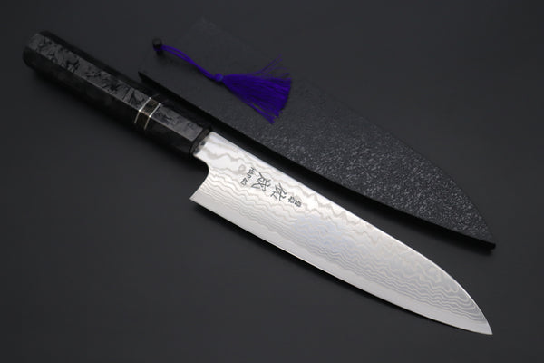 Custom Limited Edition, Sukenari HAP-40 Nickel Damascus Wa Santoku 190mm (7.4 inch, SCL-512)