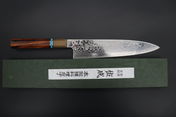 Custom Limited Edition, Sukenari HAP-40 Nickel Damascus Wa Gyuto 240mm (9.4 inch, SCL-517)