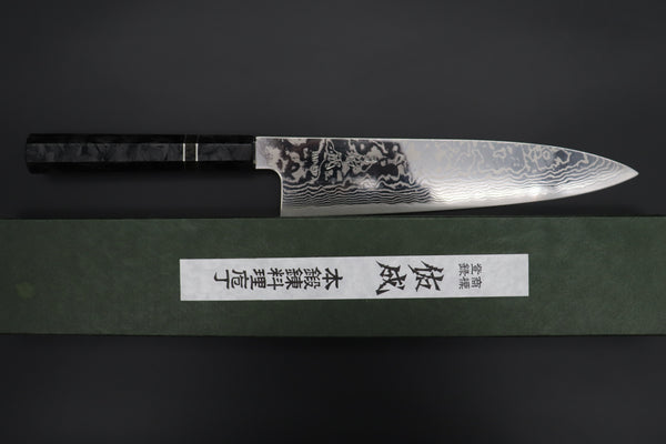 Custom Limited Edition, Sukenari HAP-40 Nickel Damascus Wa Gyuto 240mm (9.4 inch, SCL-515)