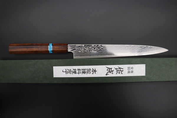 Custom Limited Edition, Sukenari HAP-40 Nickel Damascus Wa Sijihiki 240mm (9.4 inch, SCL-528)