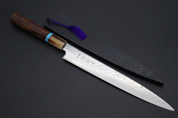 Custom Limited Edition, Sukenari HAP-40 Nickel Damascus Wa Sijihiki 240mm (9.4 inch, SCL-527)