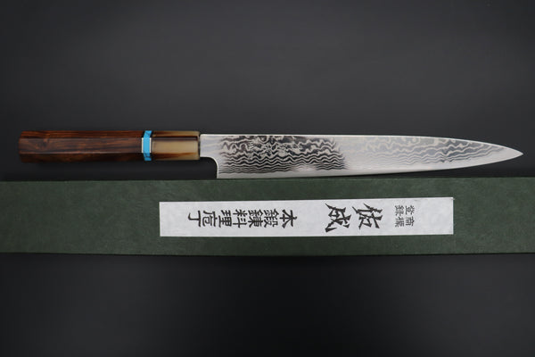 Custom Limited Edition, Sukenari HAP-40 Nickel Damascus Wa Sijihiki 240mm (9.4 inch, SCL-527)