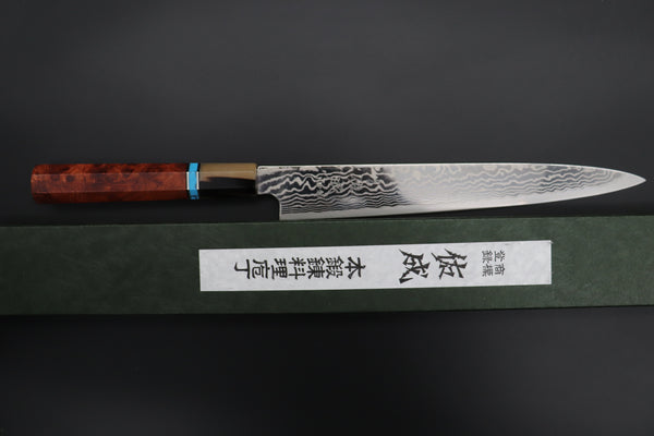 Custom Limited Edition, Sukenari HAP-40 Nickel Damascus Wa Sijihiki 240mm (9.4 inch, SCL-526)