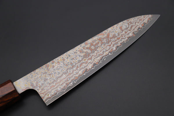 Takeshi Saji SUMMIT ― Limited Edition Custom Series VG-10W Multi-Colored Golden-Rainbow Damascus Wa Gyuto 180mm (7 Inch, STCL-303)