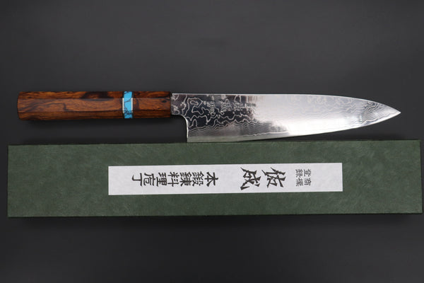 Custom Limited Edition, Sukenari STRIX Nickel Damascus Wa Gyuto 210mm (8.2 inch, SCL-531)