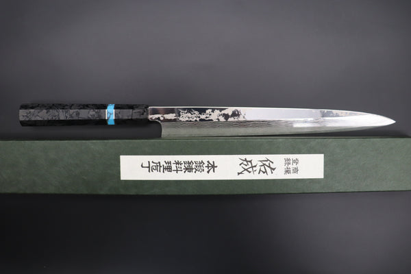 Custom Limited Edition, Sukenari Gingami No.3 Nickel Damascus Yanagiba 270mm (10.6 inch, SCL-534)