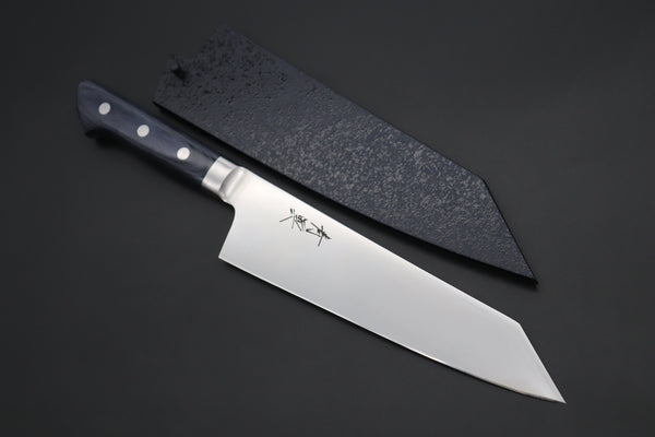 JCK Natures Blue Clouds AUS-8 Basic Series BCAP-9 Bunka (Kiritsuke) 190mm (7.4 inch, Royal Blue-Purple Pakka Wood Handle)