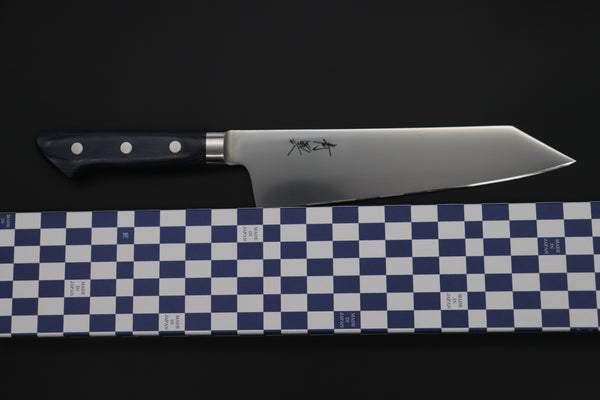 JCK Natures Blue Clouds AUS-8 Basic Series BCAP-9 Bunka (Kiritsuke) 190mm (7.4 inch, Royal Blue-Purple Pakka Wood Handle)