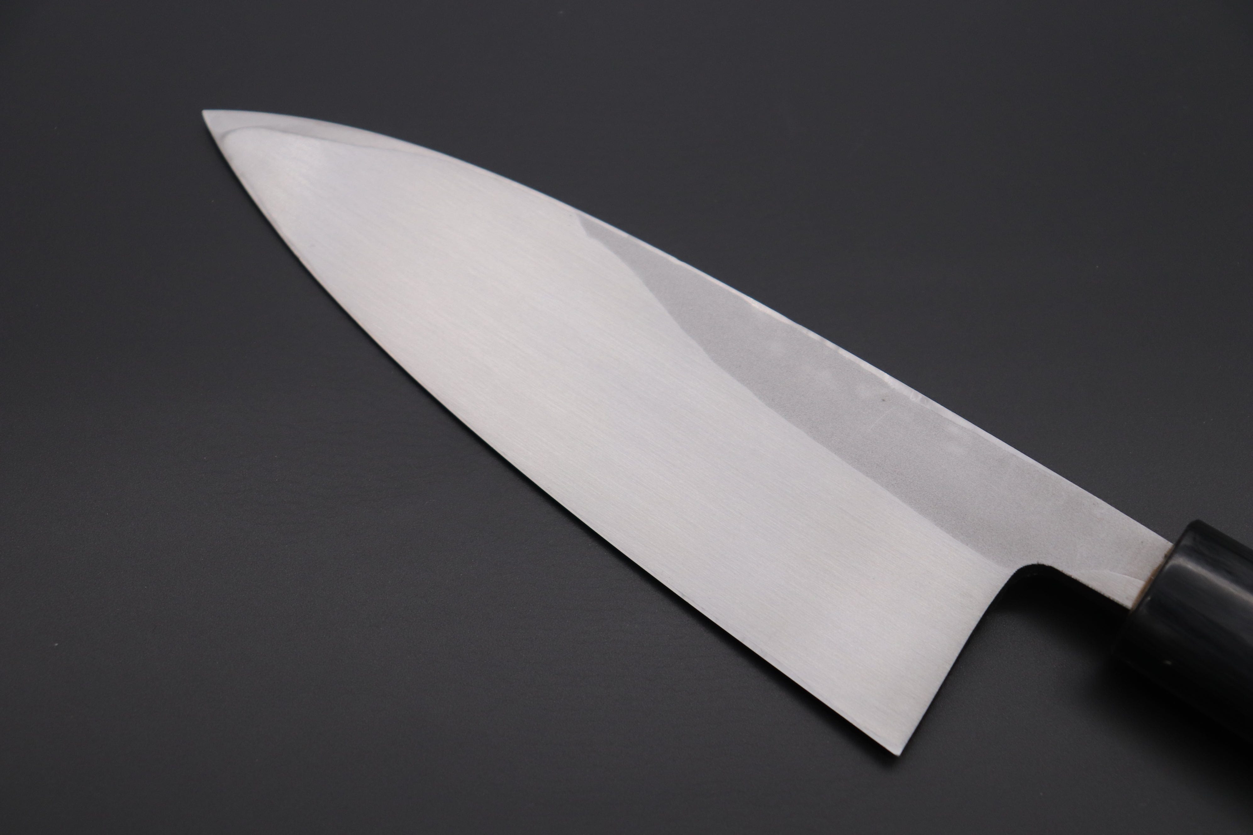 Fu-Rin-Ka-Zan Kurouchi White Steel No.2 Series Deba (Oval Shaped Red-Sandal  Wood Handle with Black Pakka Wood Ferrules, 165mm and 180mm)