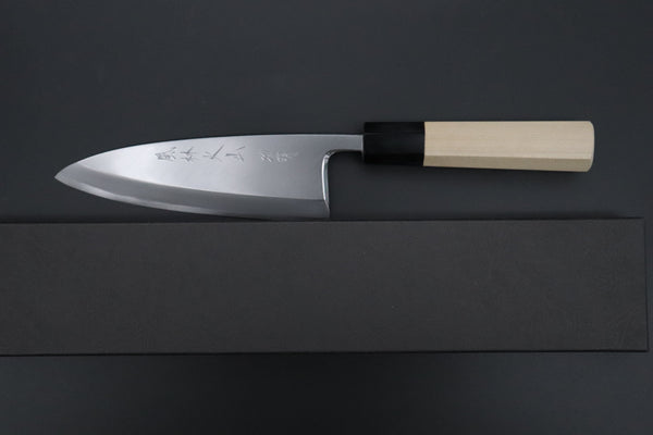Fu-Rin-Ka-Zan Deba Left Handed FB-10SL Deba 150mm (5.9inch) / Left Handed "Left Handed Version !!" Fu-Rin-Ka-Zan Hon Kasumi Series Blue Steel No.2 FB-10SL Deba 150mm (Hon Deba, 5.9 Inch)