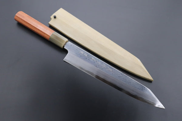 Fu-Rin-Ka-Zan Kiritsuke Fu-Rin-Ka-Zan Limited, Blue Steel No.1 Suminagashi Kiritsuke 240mm (9.4 inch, Octagonal Quince Wood Handle, FSO-8SQ)