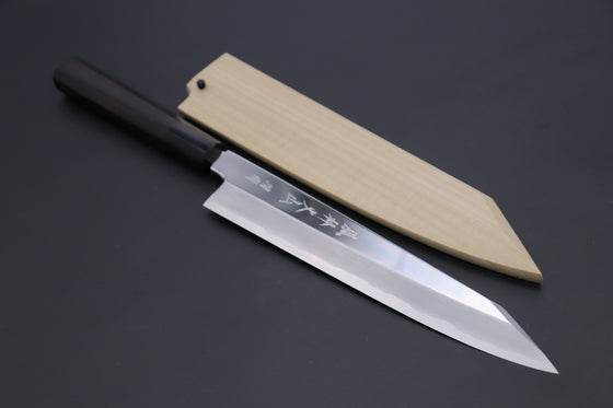 Fu-Rin-Ka-Zan Kiritsuke Fu-Rin-Ka-Zan Limited, (FSO-6SEP) White Steel No.1 Kiritsuke 240mm (9.4inch, Octagon Shaped Ebonywood Handle, Mirror Polished Blade)