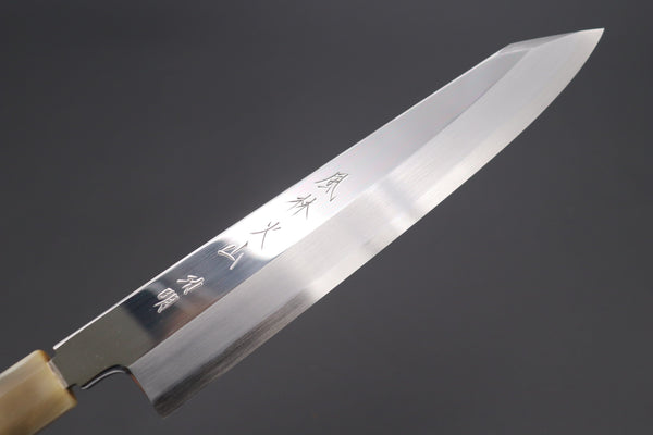 Fu-Rin-Ka-Zan Kiritsuke Fu-Rin-Ka-Zan Limited, (FSO-6SQP) White Steel No.1 Kiritsuke 240mm (9.4inch, Octagon Shaped Quincewood Handle, Mirror Polished Blade)
