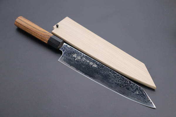 Fu-Rin-Ka-Zan Kiritsuke Fu-Rin-Ka-Zan R-2 Damascus Wa Series Special Kiritsuke-Slicer (240mm and 270mm, 2 sizes, Narrower Blade Width, Octagonal Bocote Wood Handle))