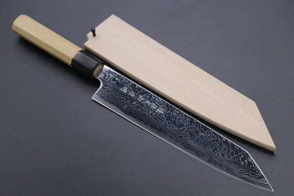 Fu-Rin-Ka-Zan Kiritsuke FRD-8 Kiritsuke 240mm (narrower blade width) Fu-Rin-Ka-Zan R-2 Damascus Wa Series Special Kiritsuke-Slicer (240mm and 270mm, 2 sizes, Narrower Blade Width, Octagonal Magnolia Wood Handle)