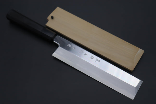 Fu-Rin-Ka-Zan Usuba FSO-81 Usuba 210mm (8.2 inch) Fu-Rin-Ka-Zan Limited, Hon Kasumi Blue Steel No.1 Usuba 210mm (8.2 Inch, Mirror Polished Blade, Octagonal Ebonywood Handle,FSO-81)