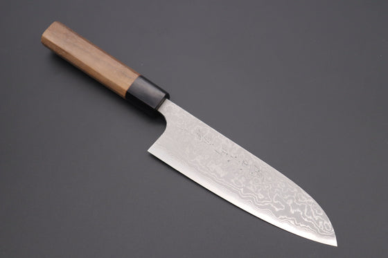 Fu-Rin-Ka-Zan Wa Santoku FASD-3W Wa Santoku165mm(6.4inch) Fu-Rin-Ka-Zan Aogami Super Custom Damascus Series FASD-3W Wa Santoku 165mm (6.4 inch, Octagonal Walnut Wood Handle)