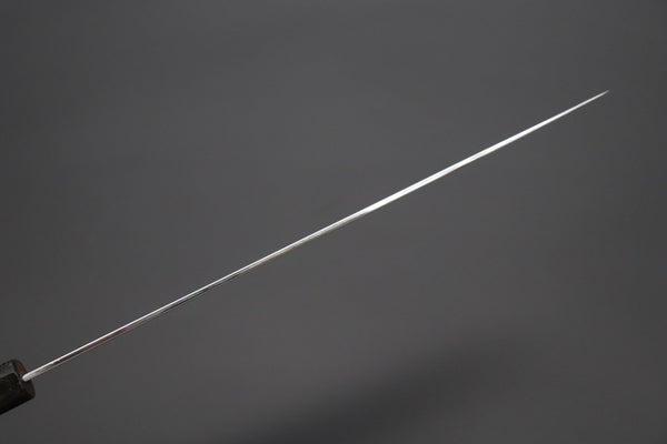 Fu-Rin-Ka-Zan Wa Sujihiki FRDYP-61 Wa Sujihiki 240mm (9.4 Inch) Fu-Rin-Ka-Zan YUTAKA 豊佳 Series R-2 Damascus Edition FRDYP-61 Wa Sujihiki 270mm (10.6 Inch, Octagonal Desert Ironwood Handle with Nickel Silver Spacers and a Black-Golden-Color Turquoise Gem Composite Stone Ferrule & Butt)