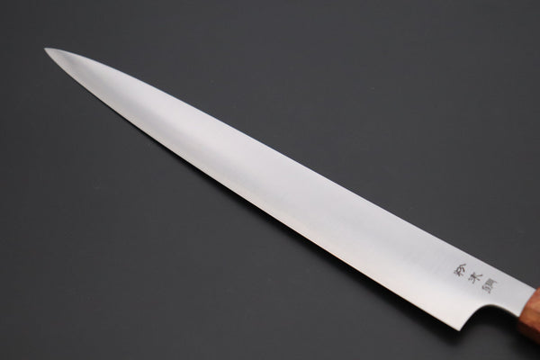 Fu-Rin-Ka-Zan Wa Sujihiki FR2YP-53 Wa Sujihiki 270mm (10.6 Inch) Fu-Rin-Ka-Zan YUTAKA 豊佳 Series R-2 Edition FR2YP-53 Wa Sujihiki 270mm (10.6 Inch, Octagonal Bubinga Burl Wood Handle with Composite Turquoise Gemstone Ring and Nickel Silver Spacers)