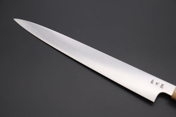 Fu-Rin-Ka-Zan Wa Sujihiki FR2YP-54 Wa Sujihiki 270mm (10.6 Inch) Fu-Rin-Ka-Zan YUTAKA 豊佳 Series R-2 Edition FR2YP-54 Wa Sujihiki 270mm (10.6 Inch, Octagonal Bubinga Burl Wood Handle with Marble Color Water Buffalo Horn Ferrule and Composite Turquoise Gemstone Ring and Nickel Silver Spacers)
